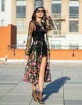 Adore Embroidered Mesh Duster Jacket -Floral- Unique