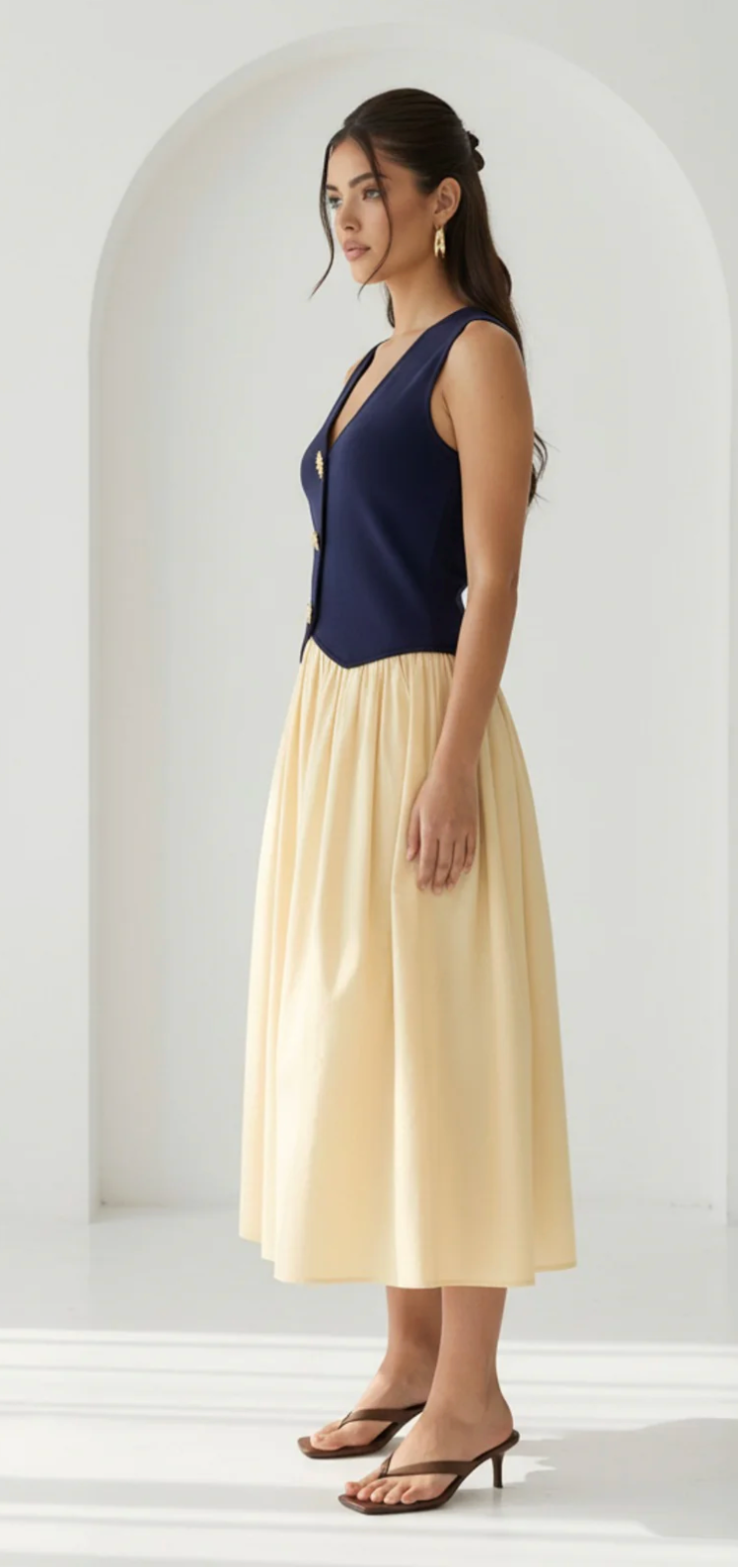 Sweater Vest Midi Dress